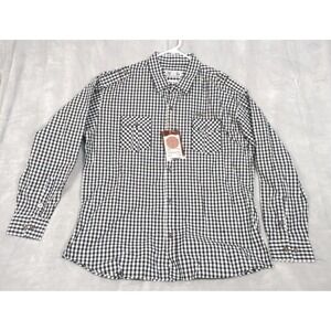 Ablanche Shirt Mens 3XL Black White Gingham‎ Check Plaid Steel Button Skater NWT